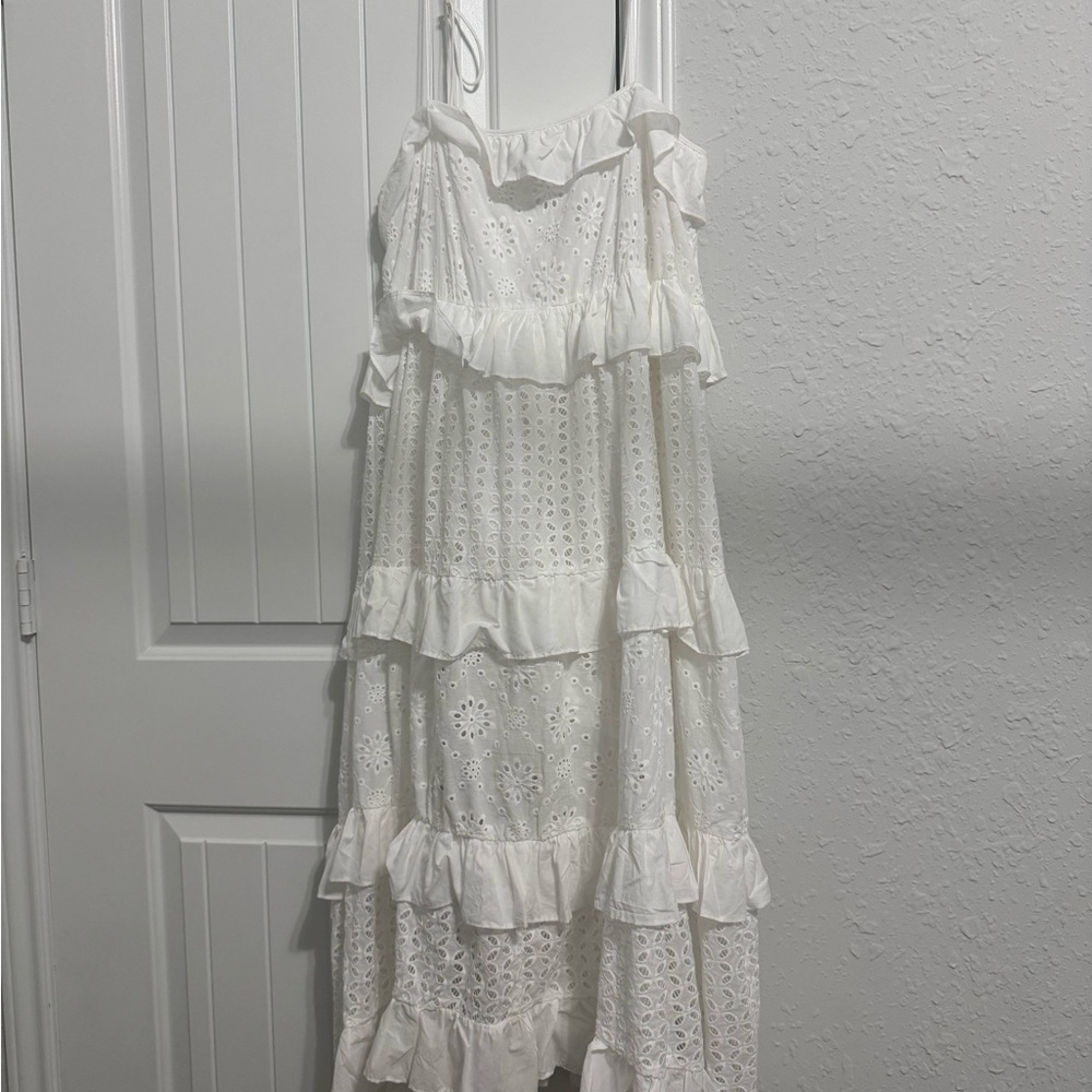 White Tiered Ruffled Maxi Sundress - Picture 4 of 6